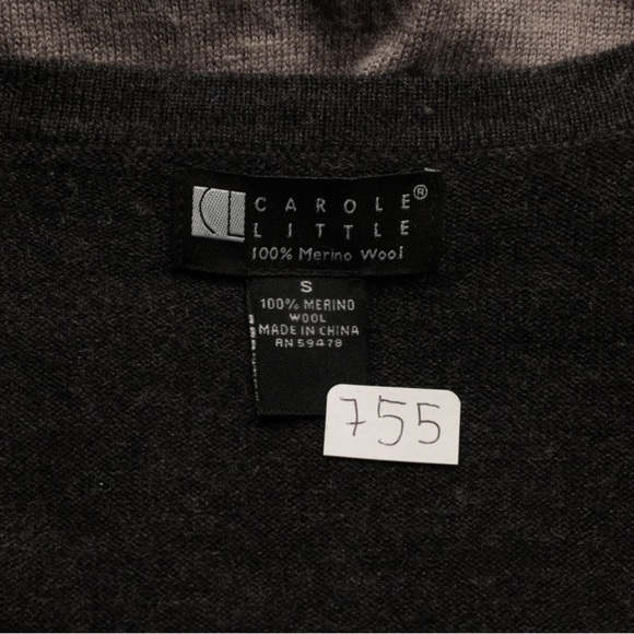 Carole Little  Long Sleeve  Open Front 100% Merino Wool Cardigan Sz S Lagenlook - Picture 3 of 4